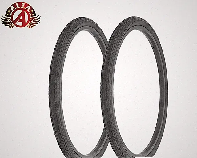 2 ALTA Bicycle DURABLE 24" x 1.75" S-2 Tire Black Schwinn Style CLASSIC BRICK.