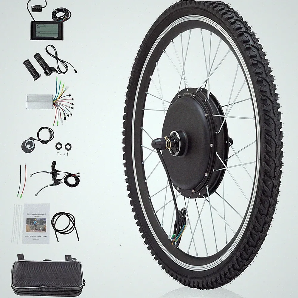 24'' 26'' Electric Bicycle Front / Rear Wheel + Tire E-Bike Conversion Motor Set