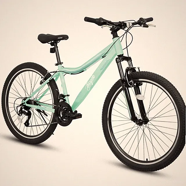 24-Inch Girls' Mountain Bike, 21-Speed with V-Brakes, Green