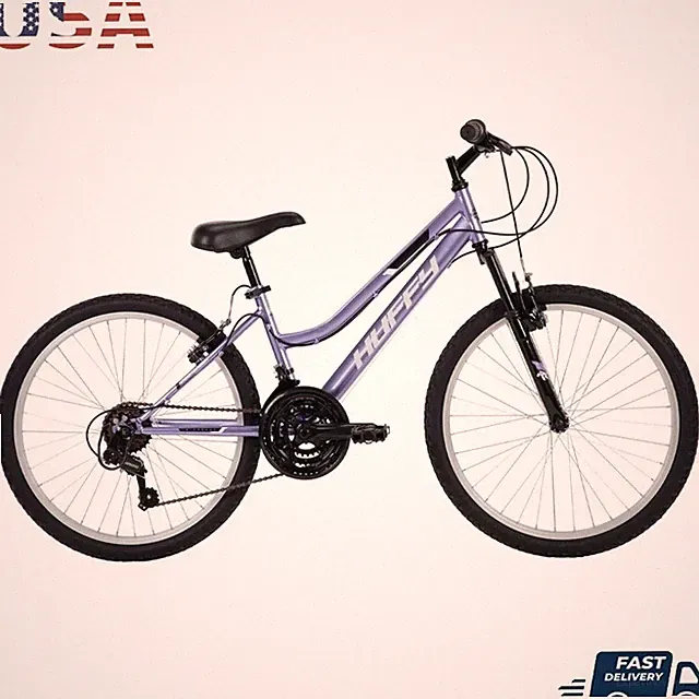 24 Inch Mountain Bike W/ Front Suspension 18 Speed Teens Girls Adventure New