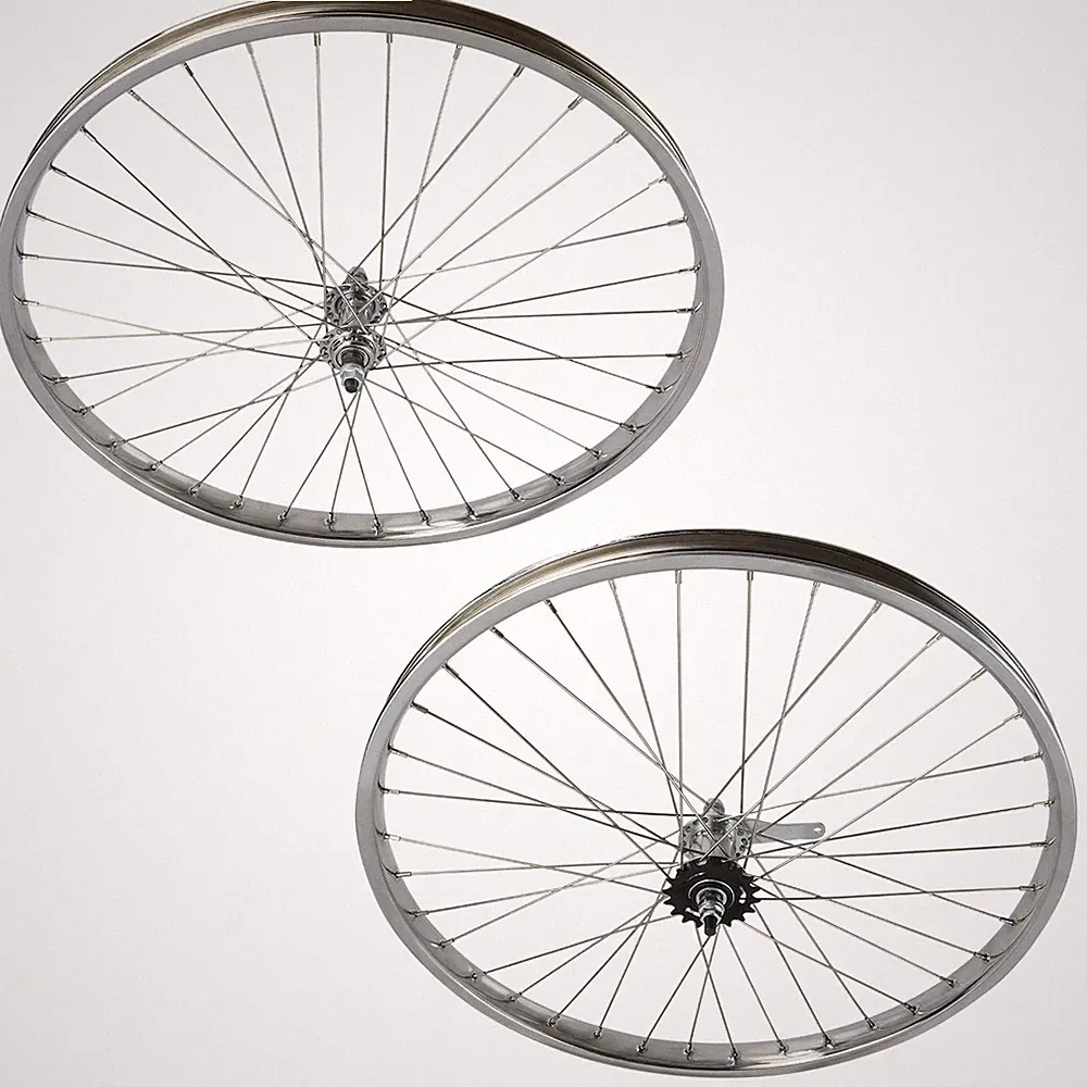24 X 2.125 HEAVY DUTY BEACH CRUISER 12G FRONT OR COASTER CHROME 36 SPOKE RIMS