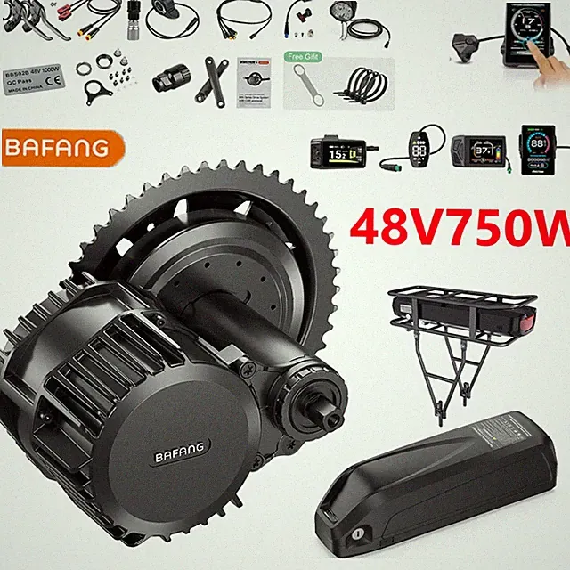 48V750W BAFANG Mid Drive Motor Kit BBS02B 68-73mm Electric Bike Conversion Kit