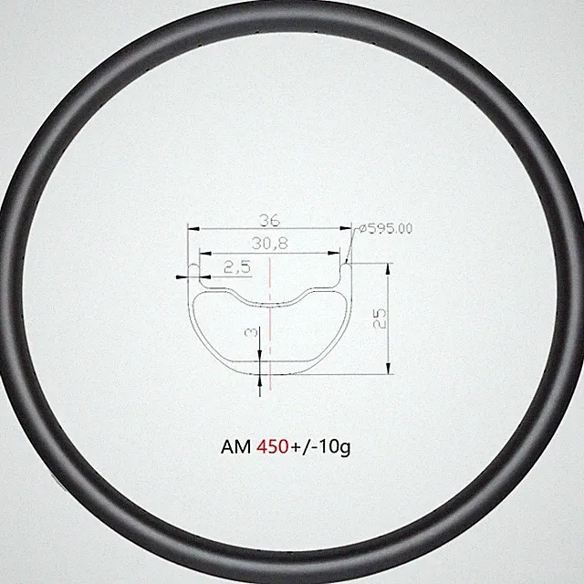 650B 27.5er MTB Bicycle Rims 36x25mm Rim Hookless Tubeless Clincher Bicycle Rims