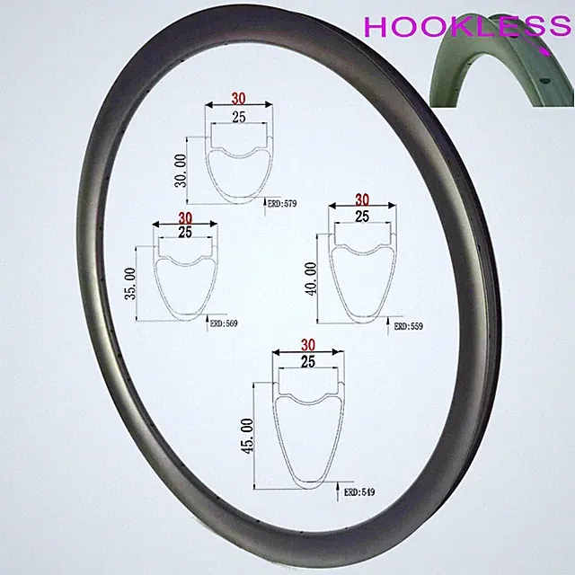 700c Gravel Road Bike Carbon Fiber Rims Hookless Tubeless Racing Bicycle Wheels