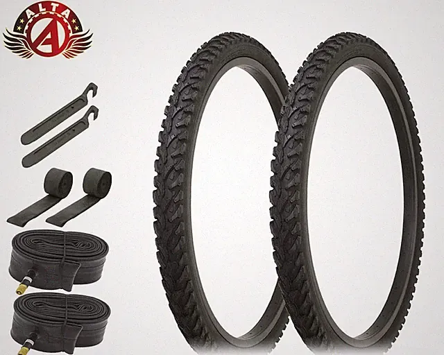 ALTA PERFORMANCE Bicycle 24" x 1.95" Black TIRE MOUNTAIN Rough TREAD 8pc 85PSI!