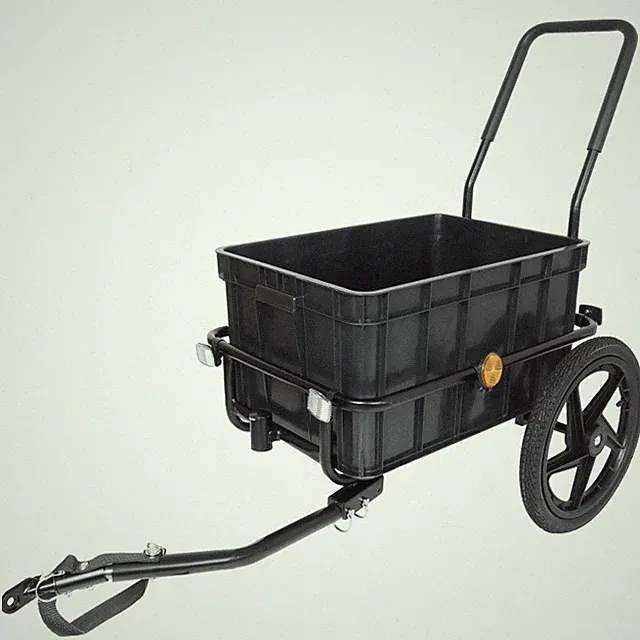 Bike Cargo Trailer Pushcart, Bicycle Trailer Pushcart Stroller 24" Removable Box