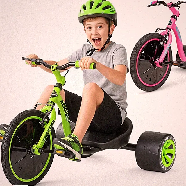 Drift Trike for Kids Ages 5+ 16 Front Wheel Ride-On with Adjustable Seat, Steel
