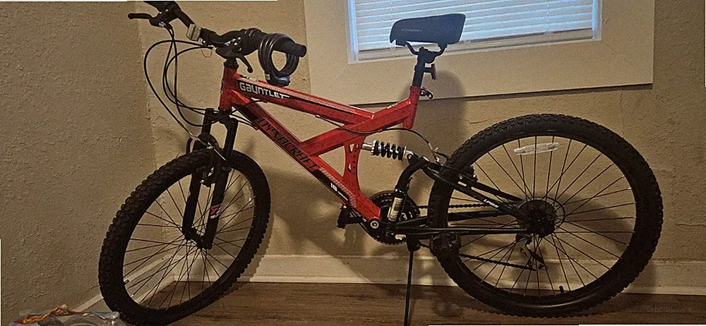 Dynacraft 8154-47 24-Inch Wheel 18 Speed Dual Suspension Boy's Bike - Red