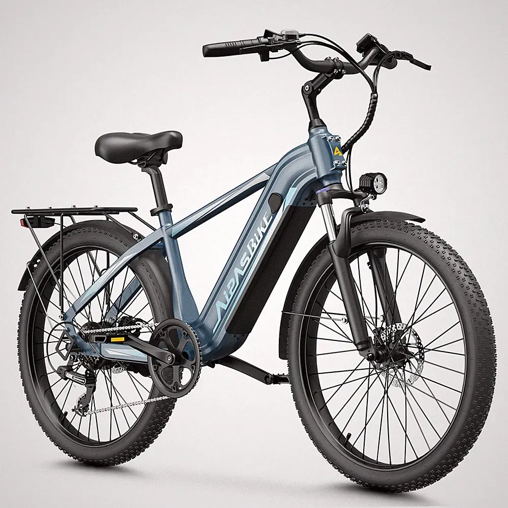 Ebike 24" 1100W 48V Electric Bike Mountain Bicycle Fat Tire 28mph Ebike 7 Speed