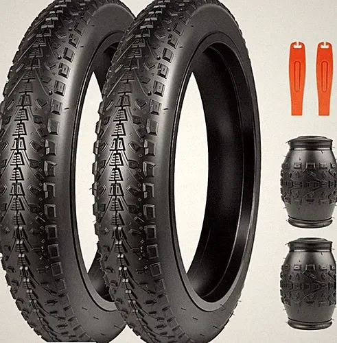 MEGHNA Fat Bike Tire 24 inch Electric 24 x 3.0 inch, Black - 2 Pack