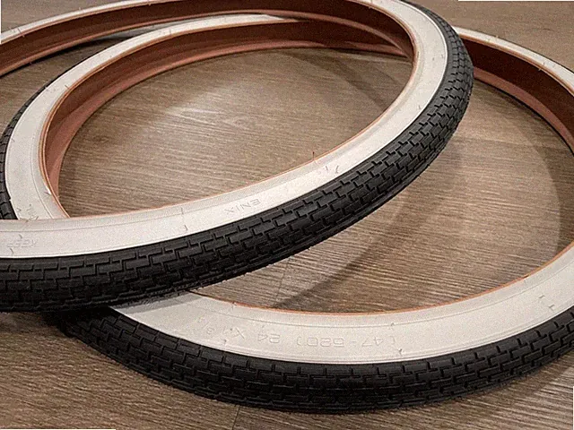 Pair of 24X1-3/4 SCHWINN S7 White Wall Bicycle Cruiser Tires 24" x 1-3/4