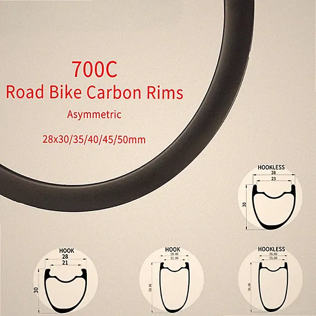 Ultralight Gravel Bike Wheel 700c Clincher Tubeless Hook/Hookless Road Cycle Rim