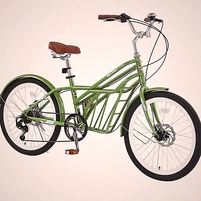 Unbranded 24" Adult Commuter Bike w/ 6-Speed, Steel Frame, Green, Cycling